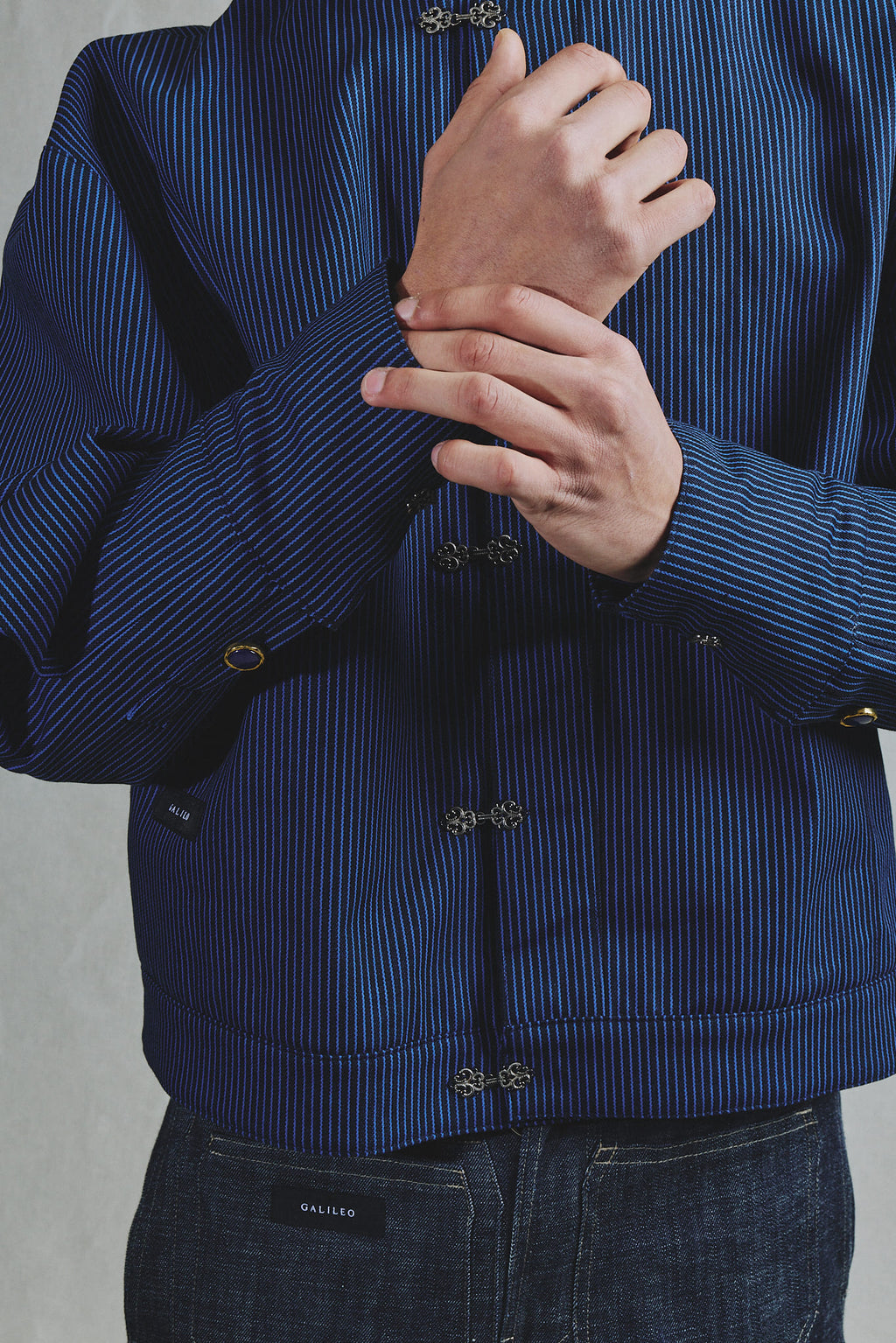 Veste Oversize Tissu Rayé Deadstock Maison de Luxe Française