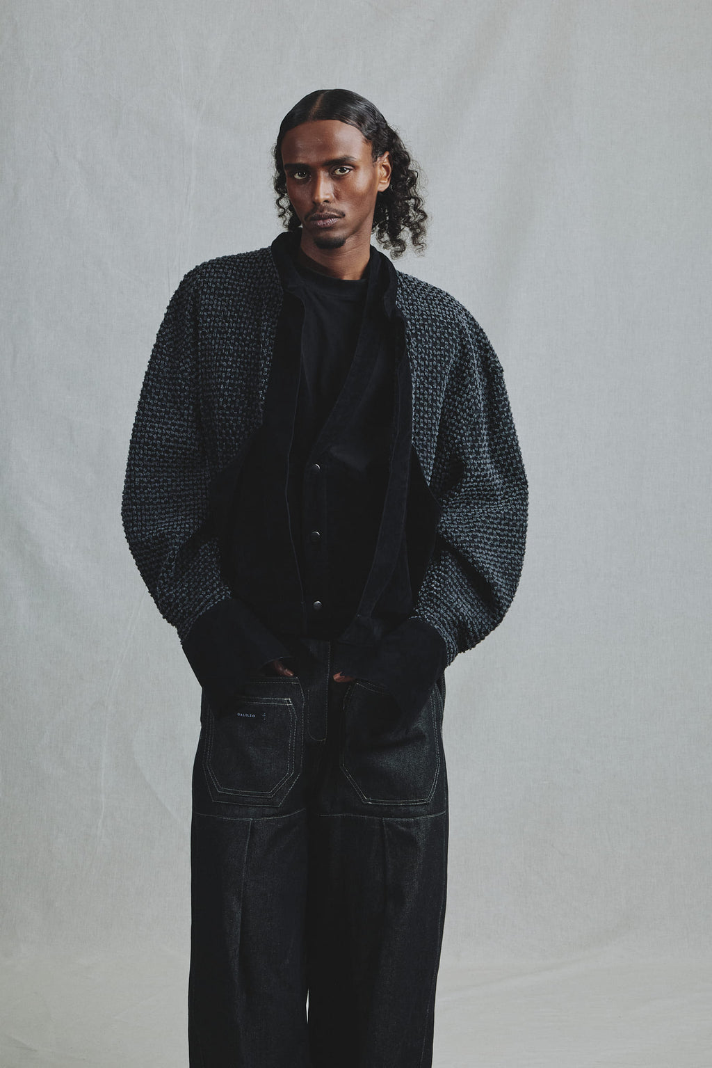 Veste Confort Deadstock Relief et Alcantara Noir Made in Italy