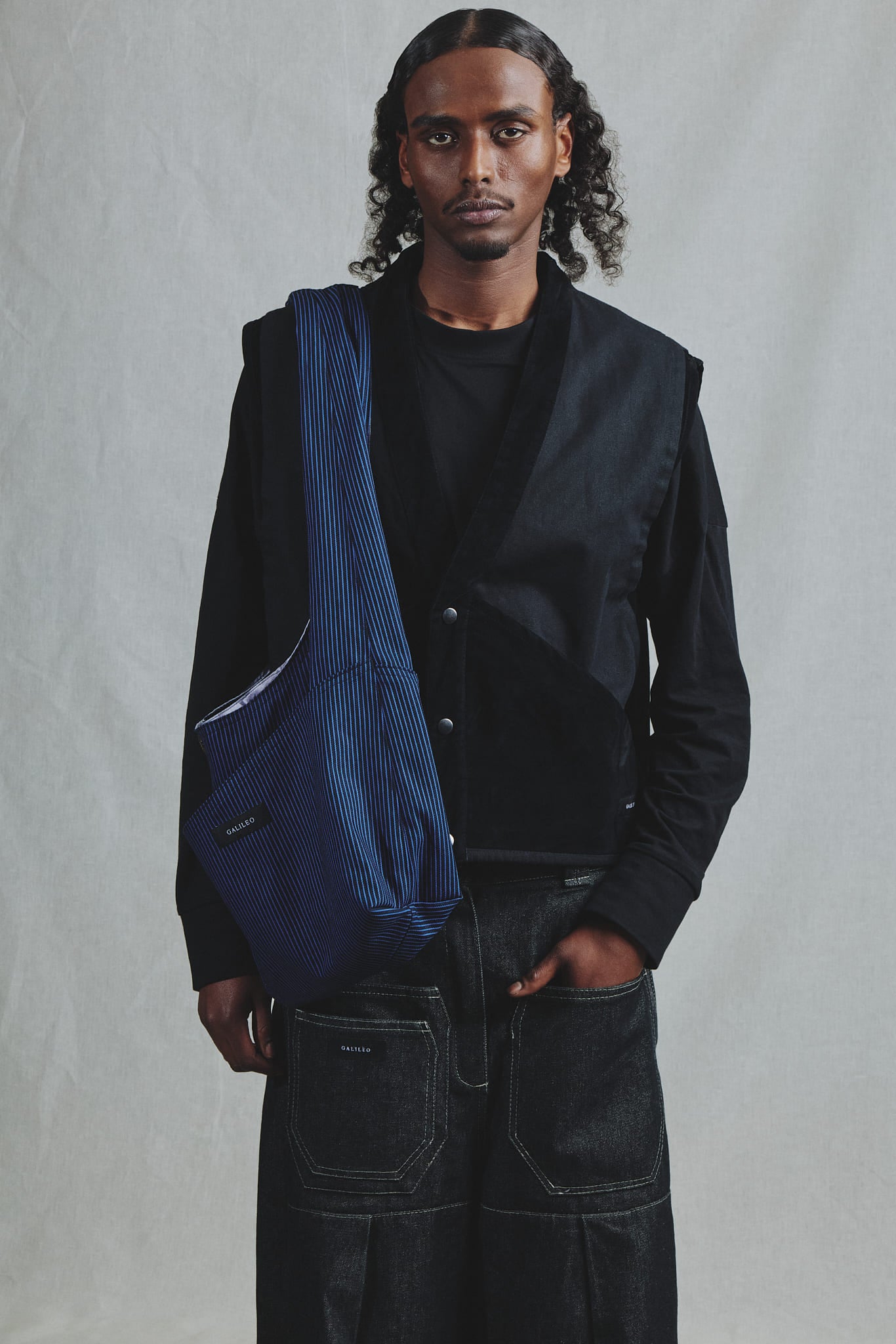 Sac Tote Deadstock Maison de Luxe Rayé Bleu