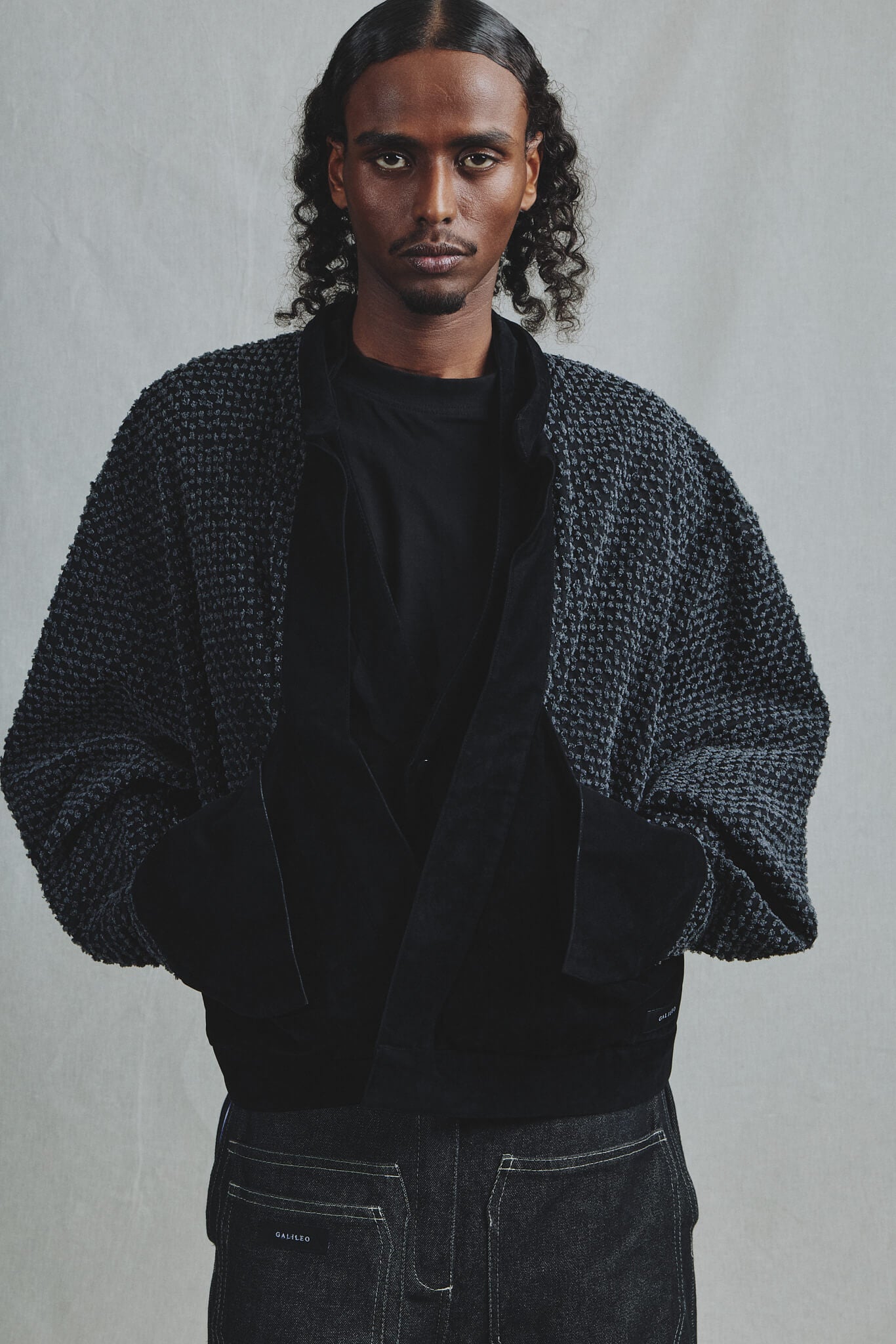 Veste Confort Deadstock Relief et Alcantara Noir Made in Italy
