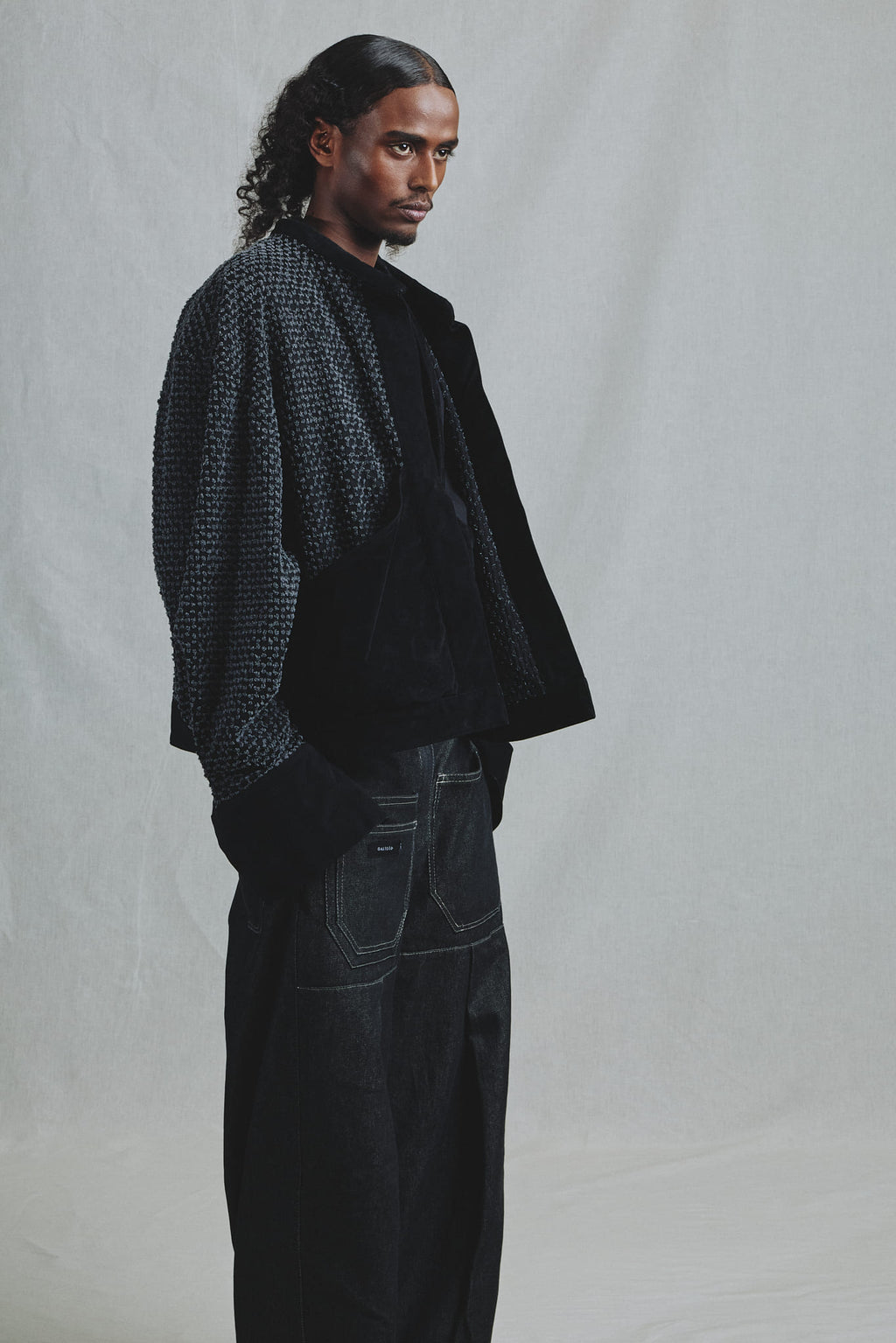Veste Confort Deadstock Relief et Alcantara Noir Made in Italy