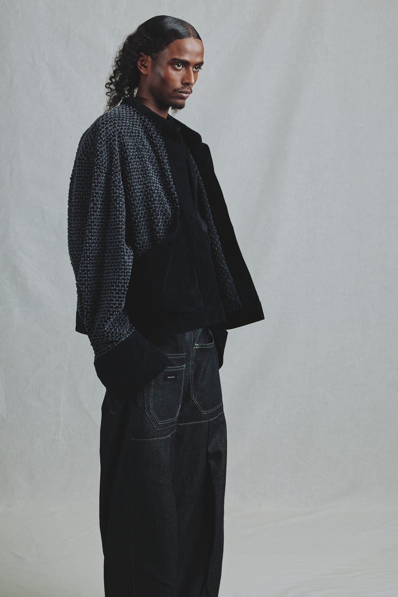 Veste Confort Deadstock Relief et Alcantara Noir Made in Italy