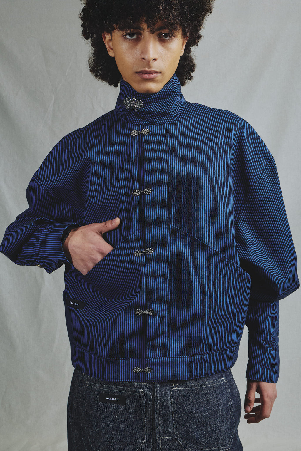 Veste Oversize Tissu Rayé Deadstock Maison de Luxe Française