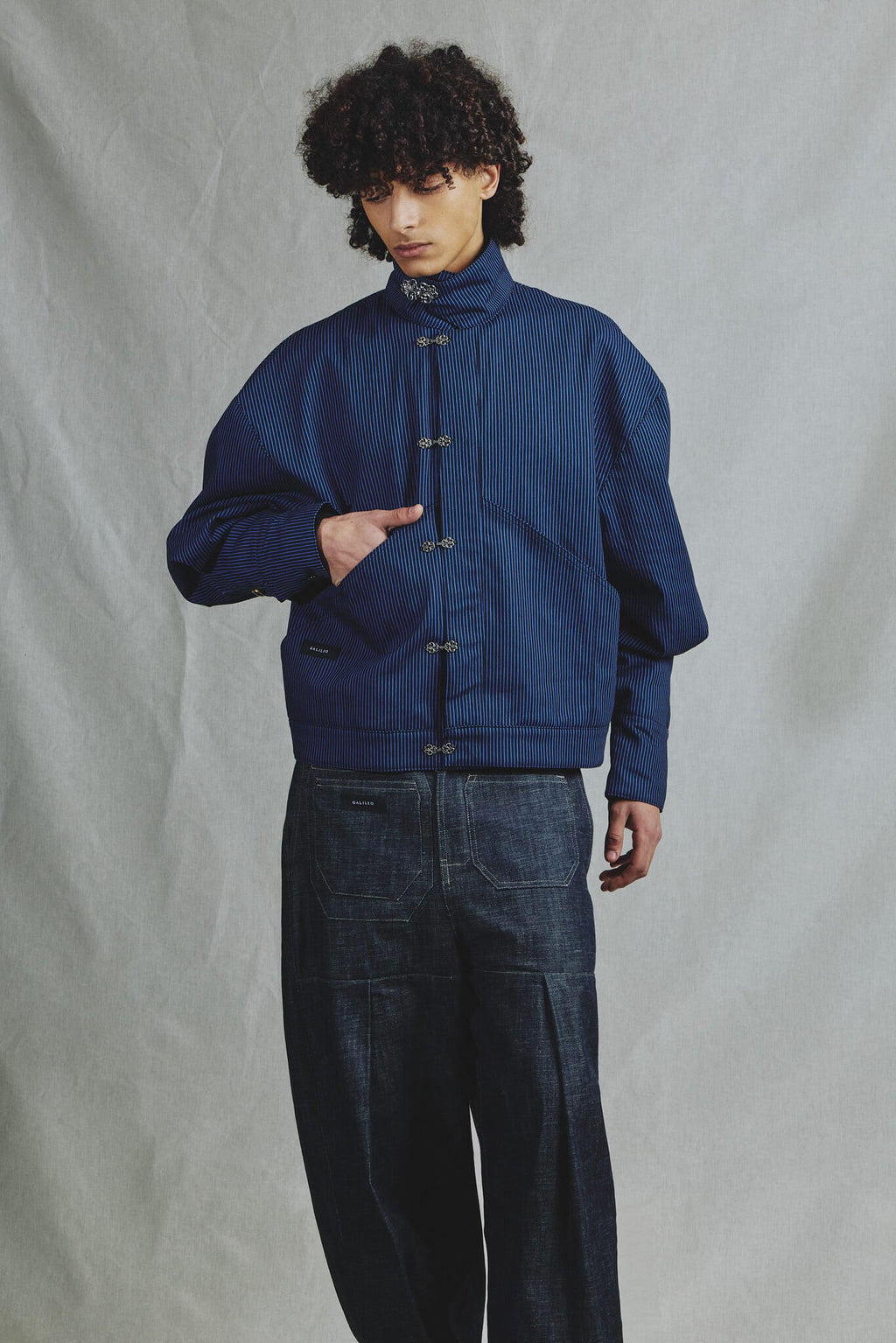 Veste Oversize Tissu Rayé Deadstock Maison de Luxe Française