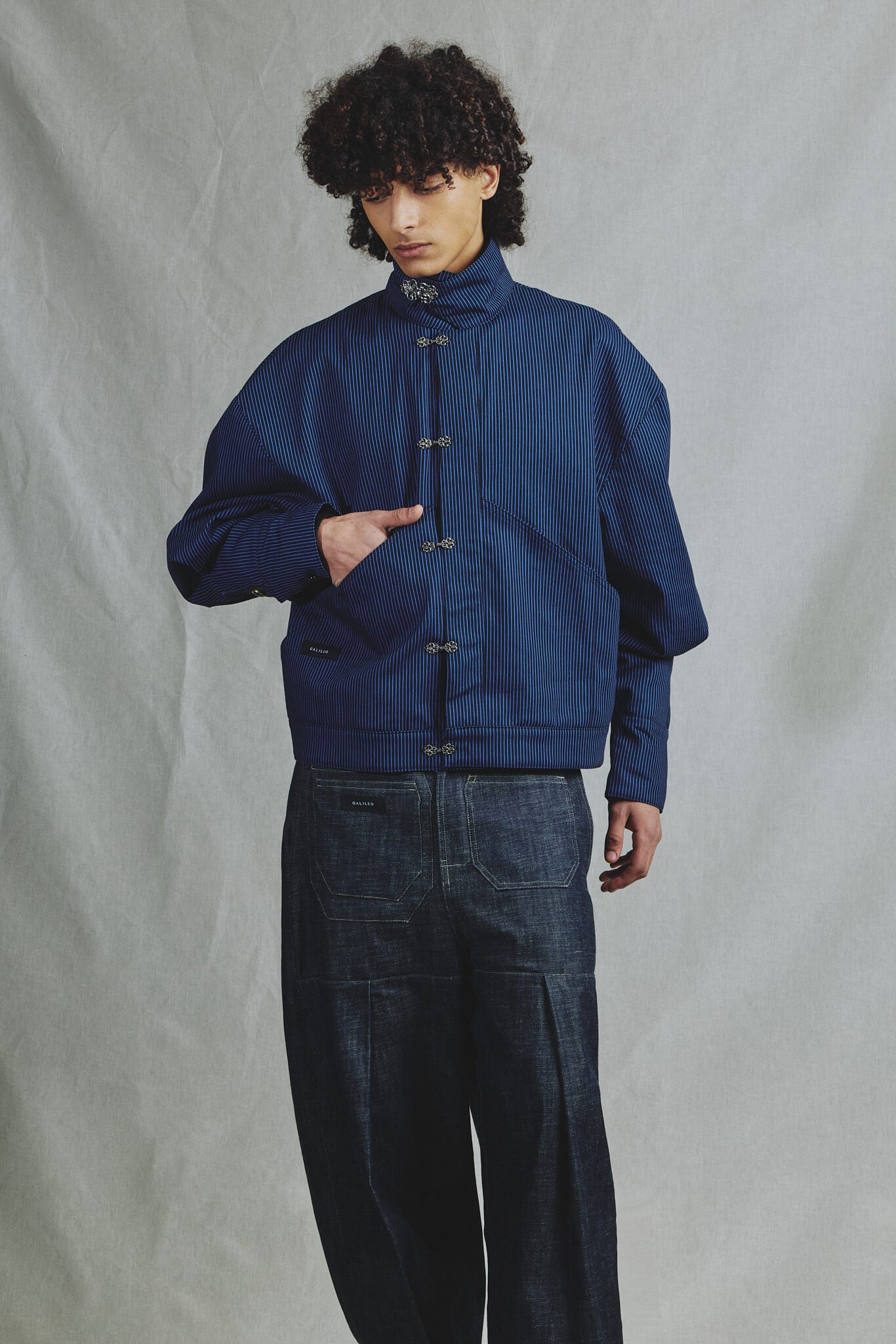 Veste Oversize Tissu Rayé Deadstock Maison de Luxe Française
