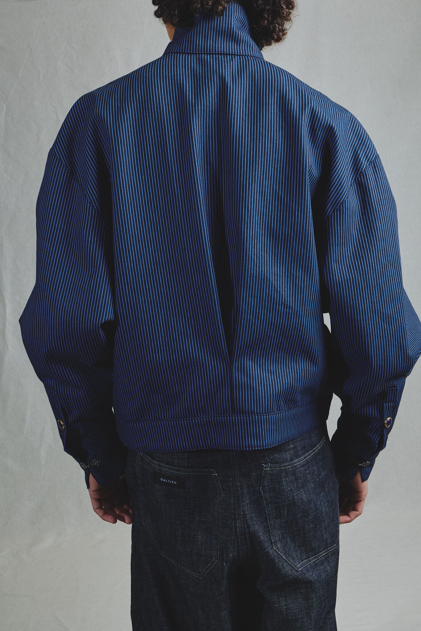 Veste Oversize Tissu Rayé Deadstock Maison de Luxe Française