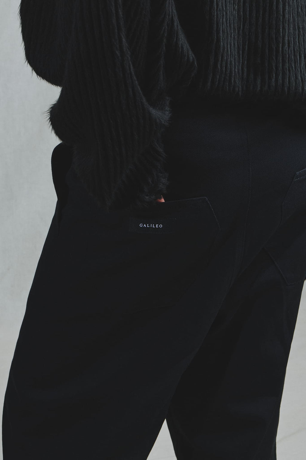 Pantalon Toile Coton Noir Évasé Boutons Bijoux Taille Adaptable