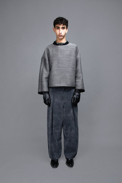 Pantalon à Pinces - Alcantara Gris Pantalons Galileo Couture 