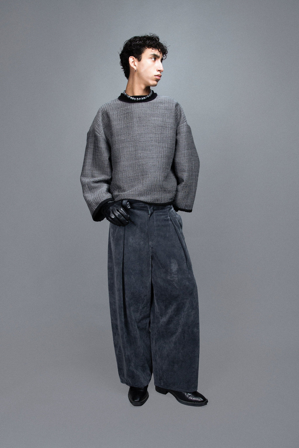 Pantalon à Pinces - Alcantara Gris Pantalons Galileo Couture 
