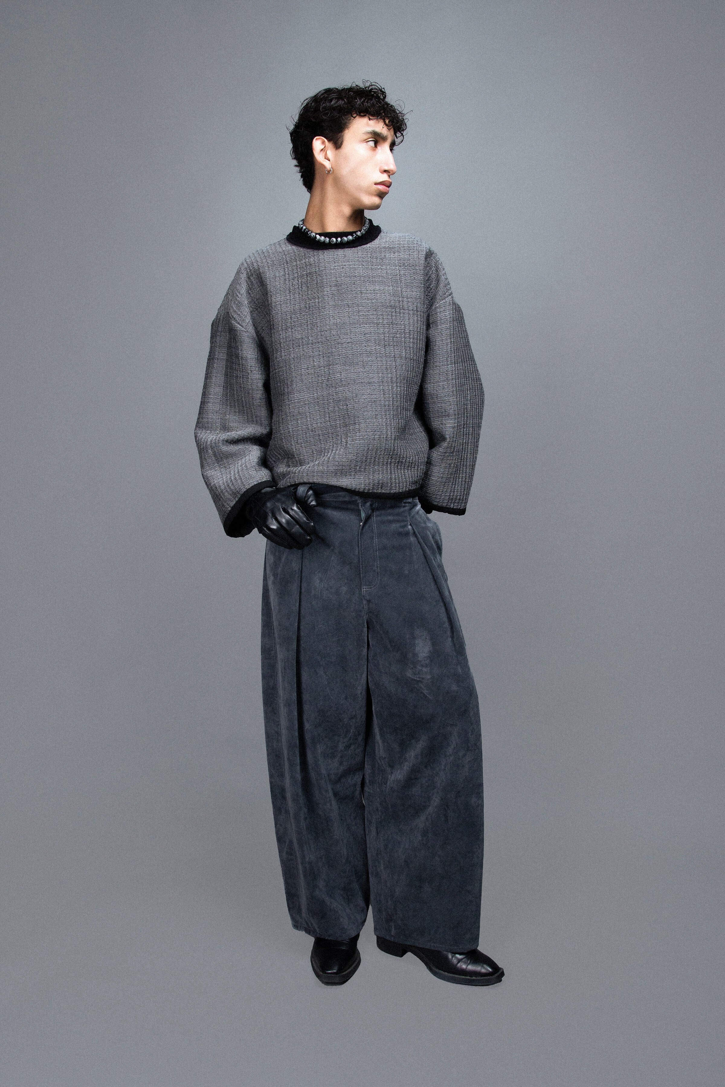 Pantalon à Pinces - Alcantara Gris Pantalons Galileo Couture 