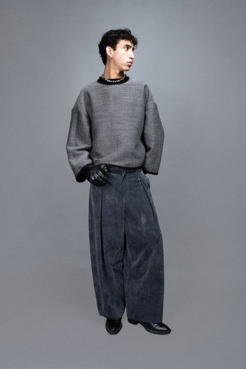 Pantalon à Pinces - Alcantara Gris Pantalons Galileo Couture 