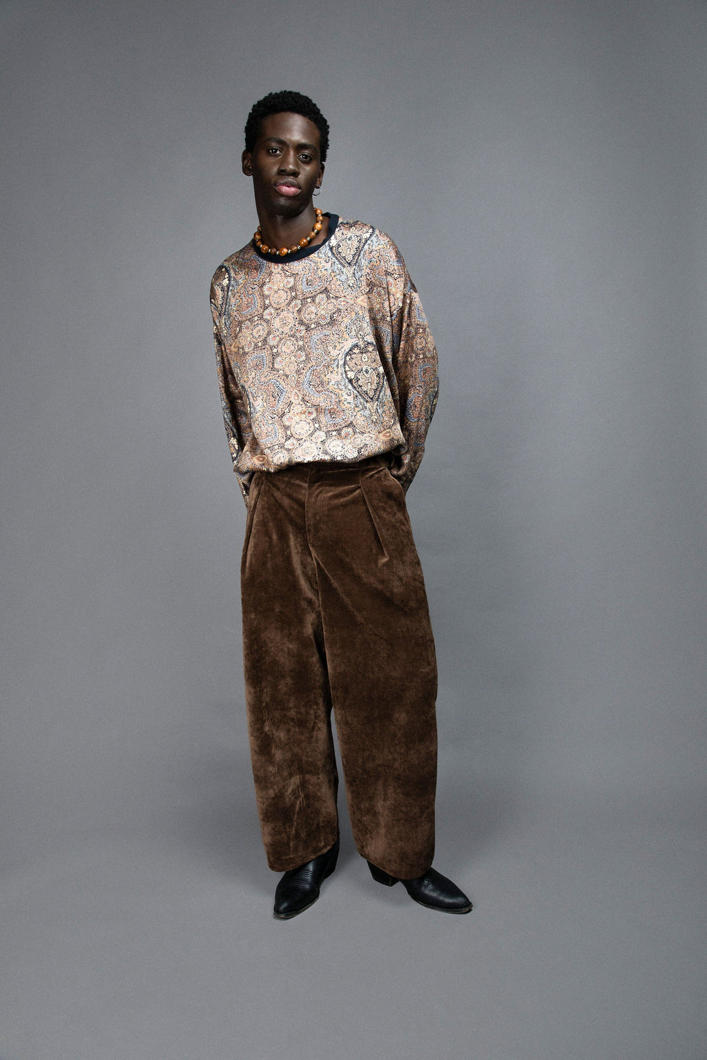 Pantalon à Pinces - Alcantara Marron Pantalons Galileo Couture 