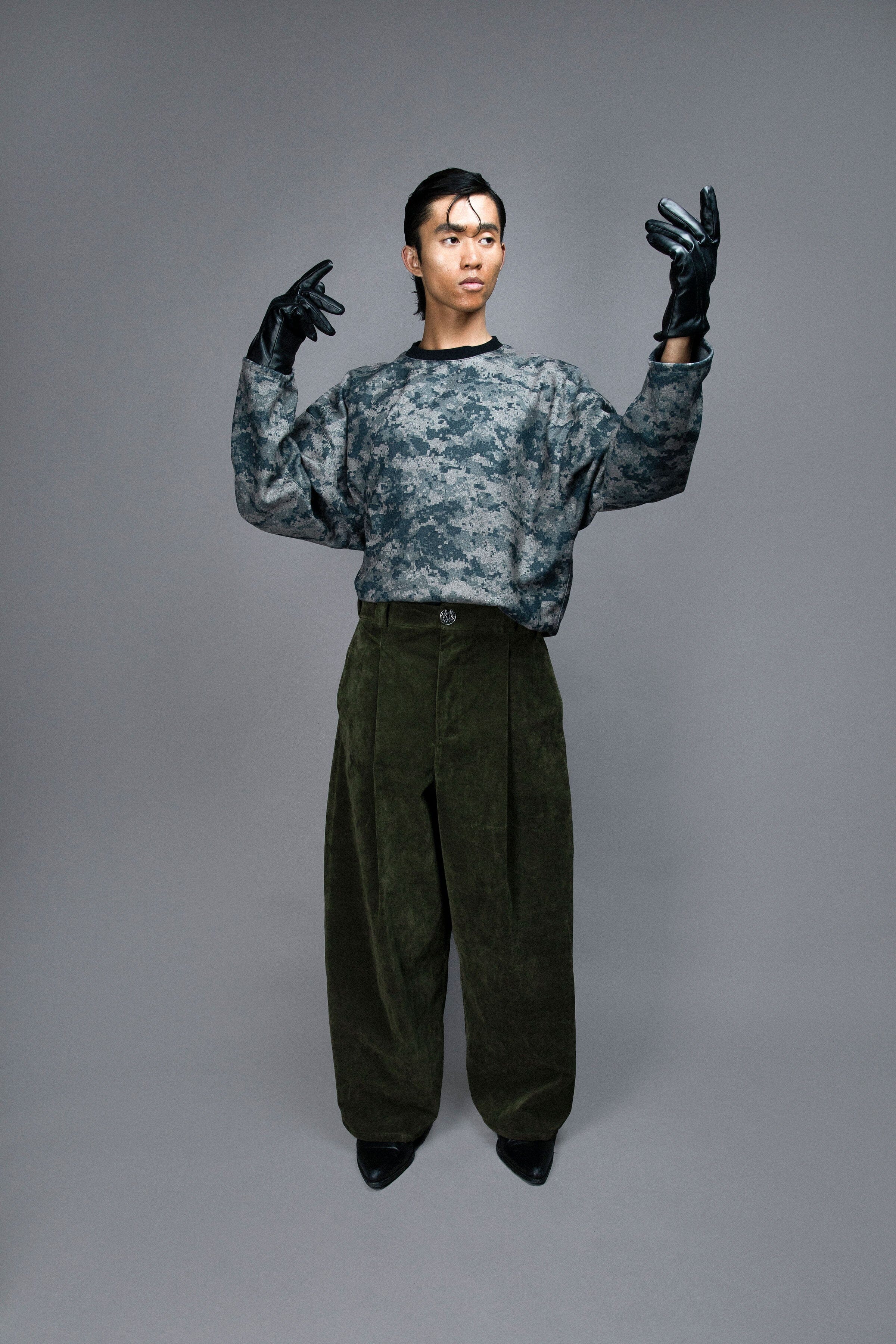 Pantalon à Pinces - Alcantara Vert Pantalons Galileo Couture 