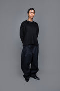 Pantalon à Pinces - Sergé Coton Noir Pantalons Galileo Couture 