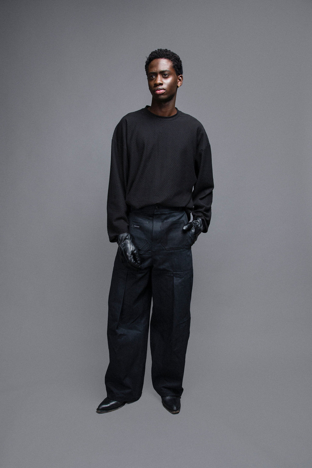 Pull Oversize - Coton Relief Noir Pulls Galileo Couture 