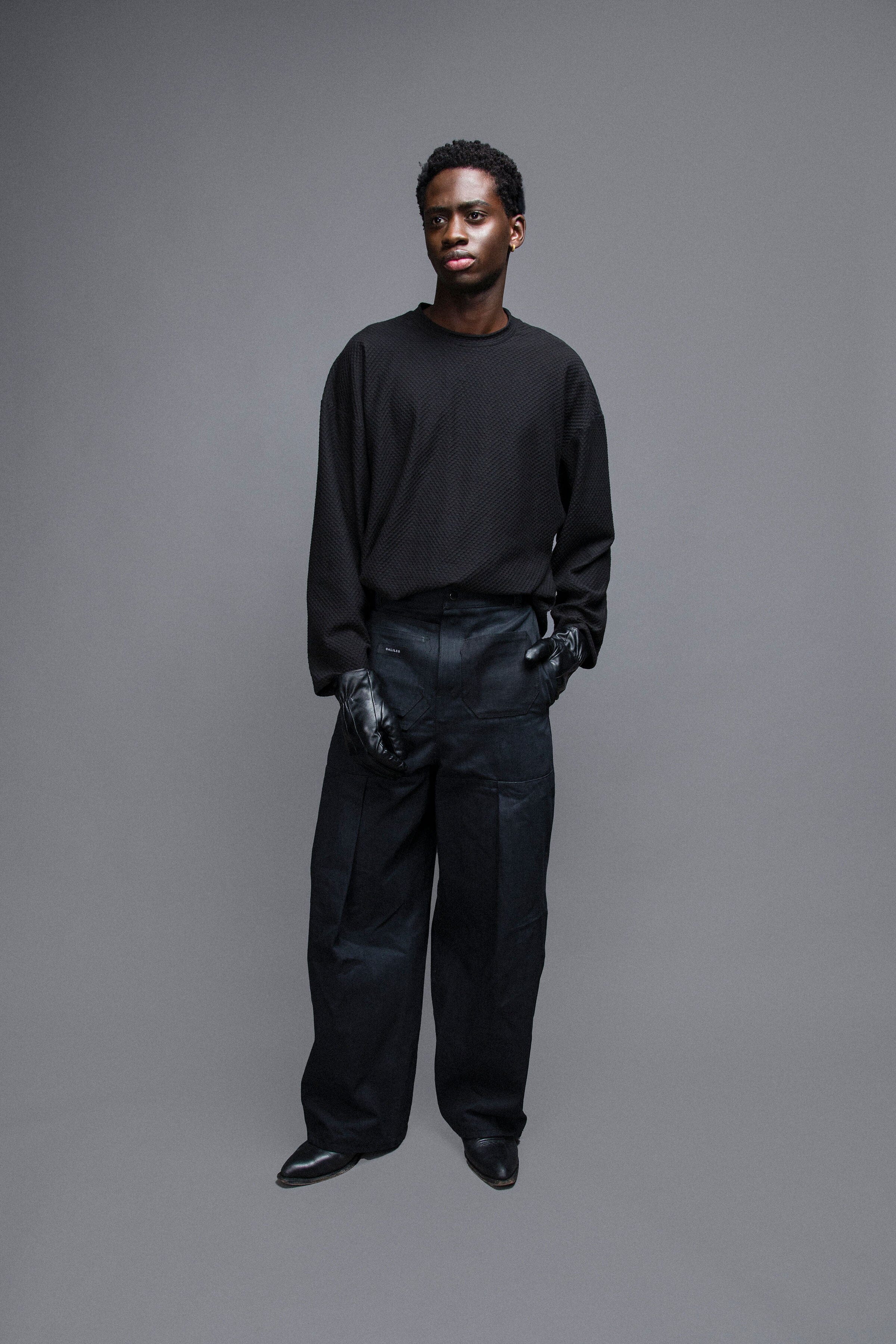 Pull Oversize - Coton Relief Noir Pulls Galileo Couture 