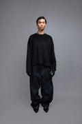 Pull Oversize - Velours Coton Noir Pulls Galileo Couture 