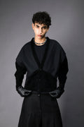 Veston - Toile Sergé Coton & Alcantara Noir Vestes Galileo Couture 