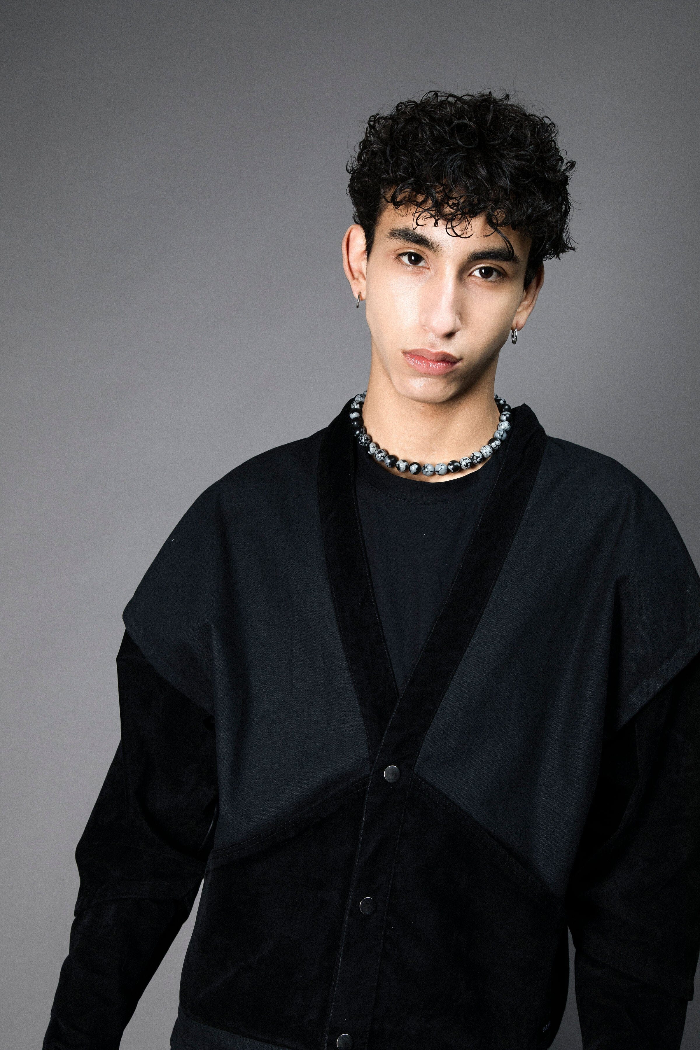 Veston - Toile Sergé Coton & Alcantara Noir Vestes Galileo Couture 